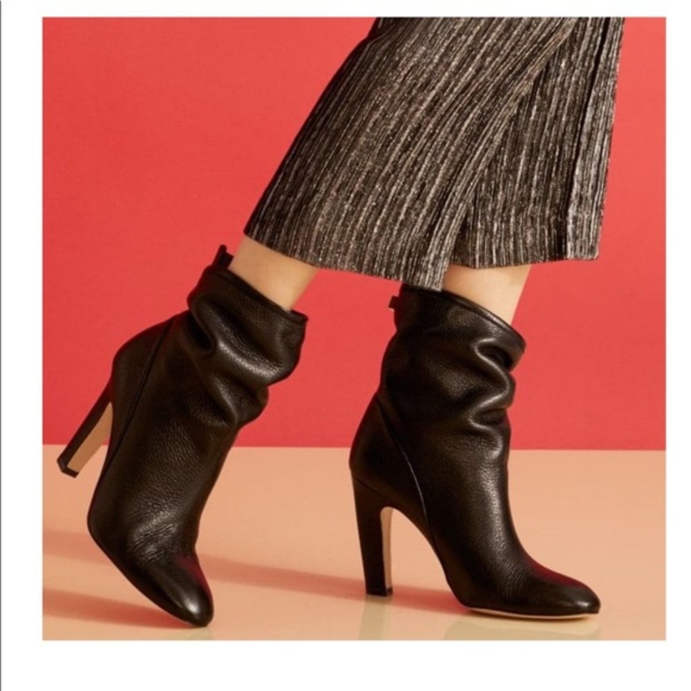 Stuart Weitzman Brooks High Heel Black Leather Booties (Size 6) - Picture 2 of 12